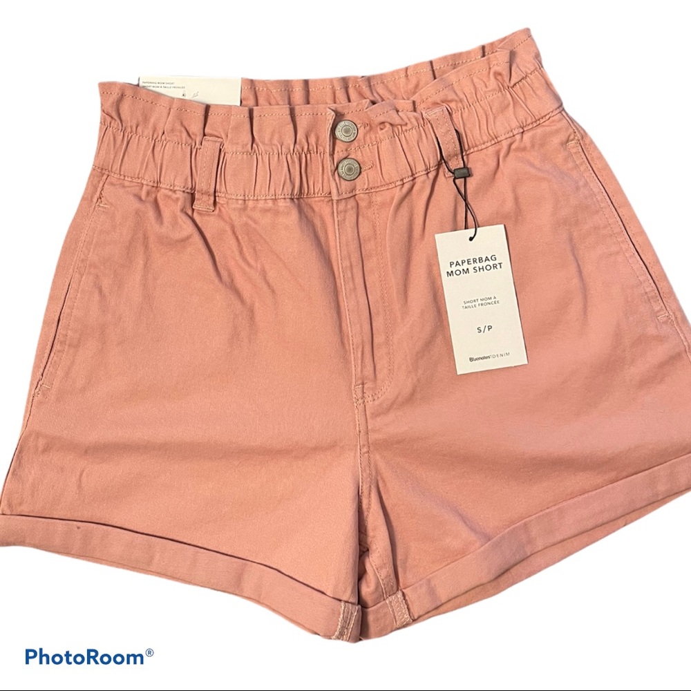 NWT BLUENOTES PAPERBAG MOM SHORTS | DUSTY ROSE | Small